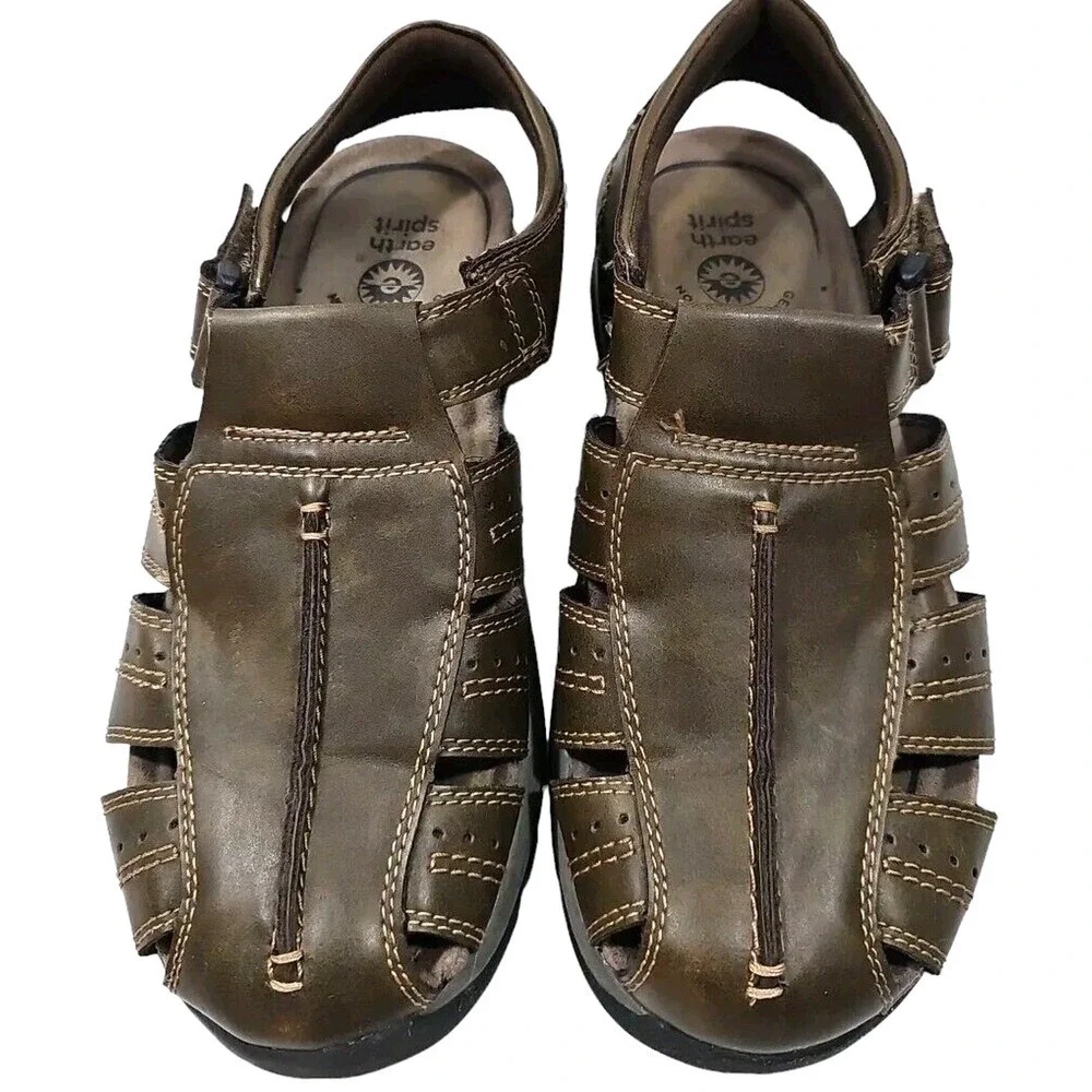 Earth Spirit Men's Sandals Jacob 2 Brown Arch Support Size 8.